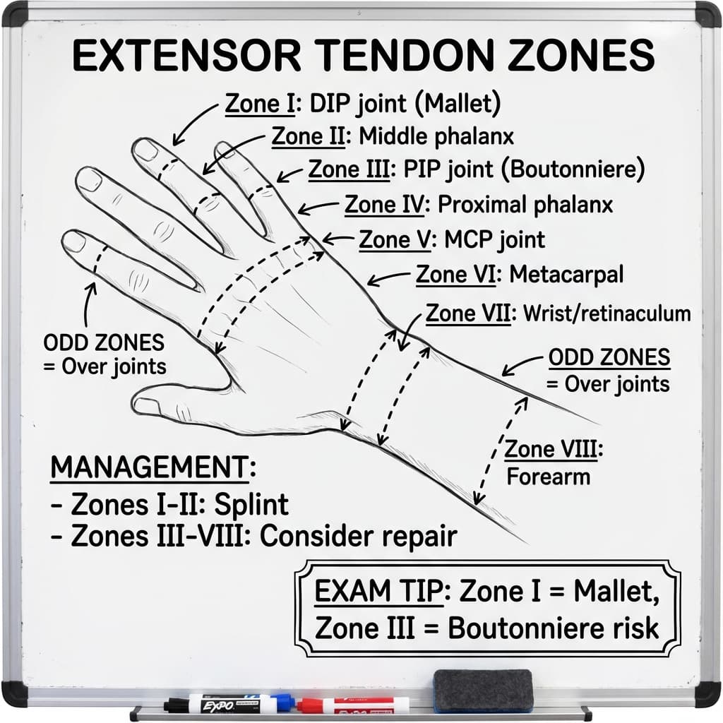 Extensor Tendon Zones