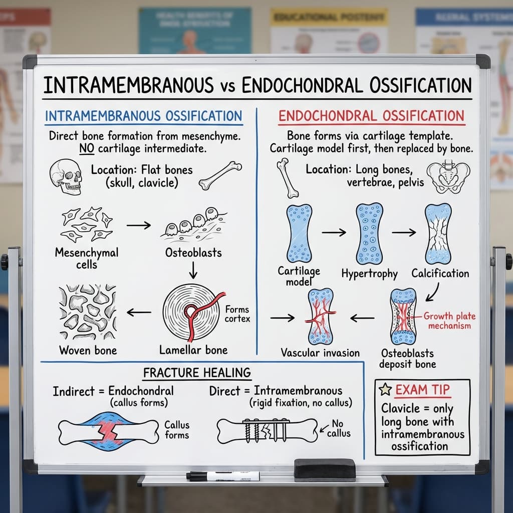 Intramembranous vs Endochondral Ossification