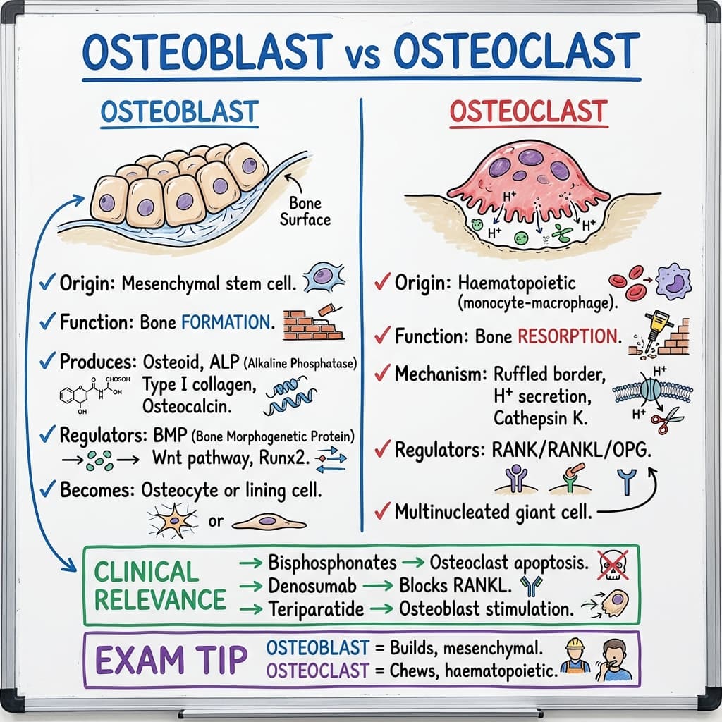 Osteoblast vs Osteoclast
