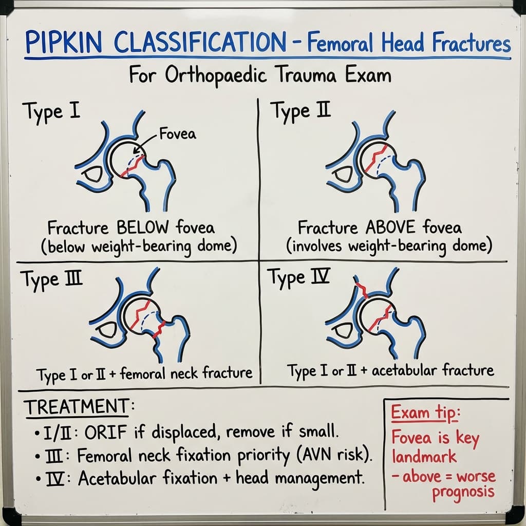 Pipkin Classification - Femoral Head Fractures