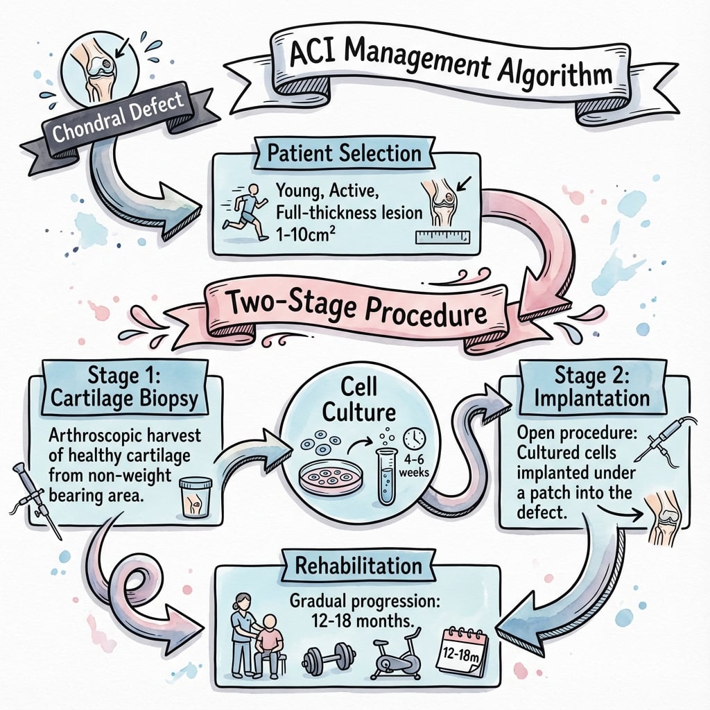 Autologous chondrocyte implantation management algorithm flowchart