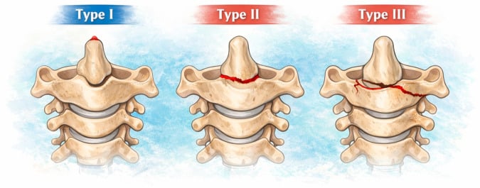 Illustrated Anderson and D’Alonzo classification of type I, II and III odontoid fractures