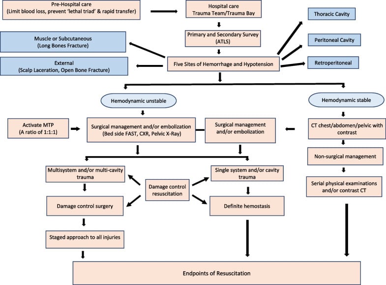 Flowchart algorithm for trauma resuscitation and intraabdominal injury evaluation in Chance fractures