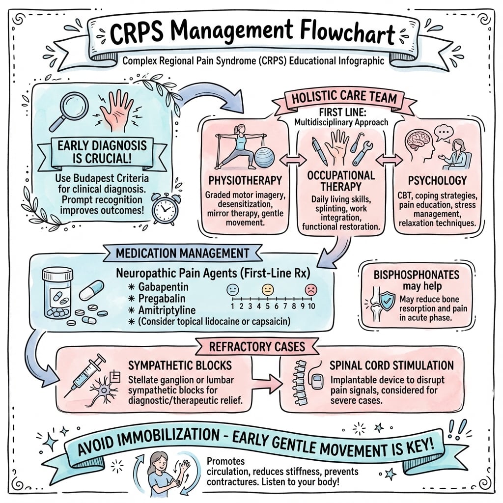 CRPS hand management algorithm flowchart