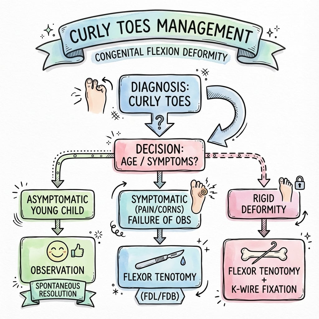 curly toes management algorithm