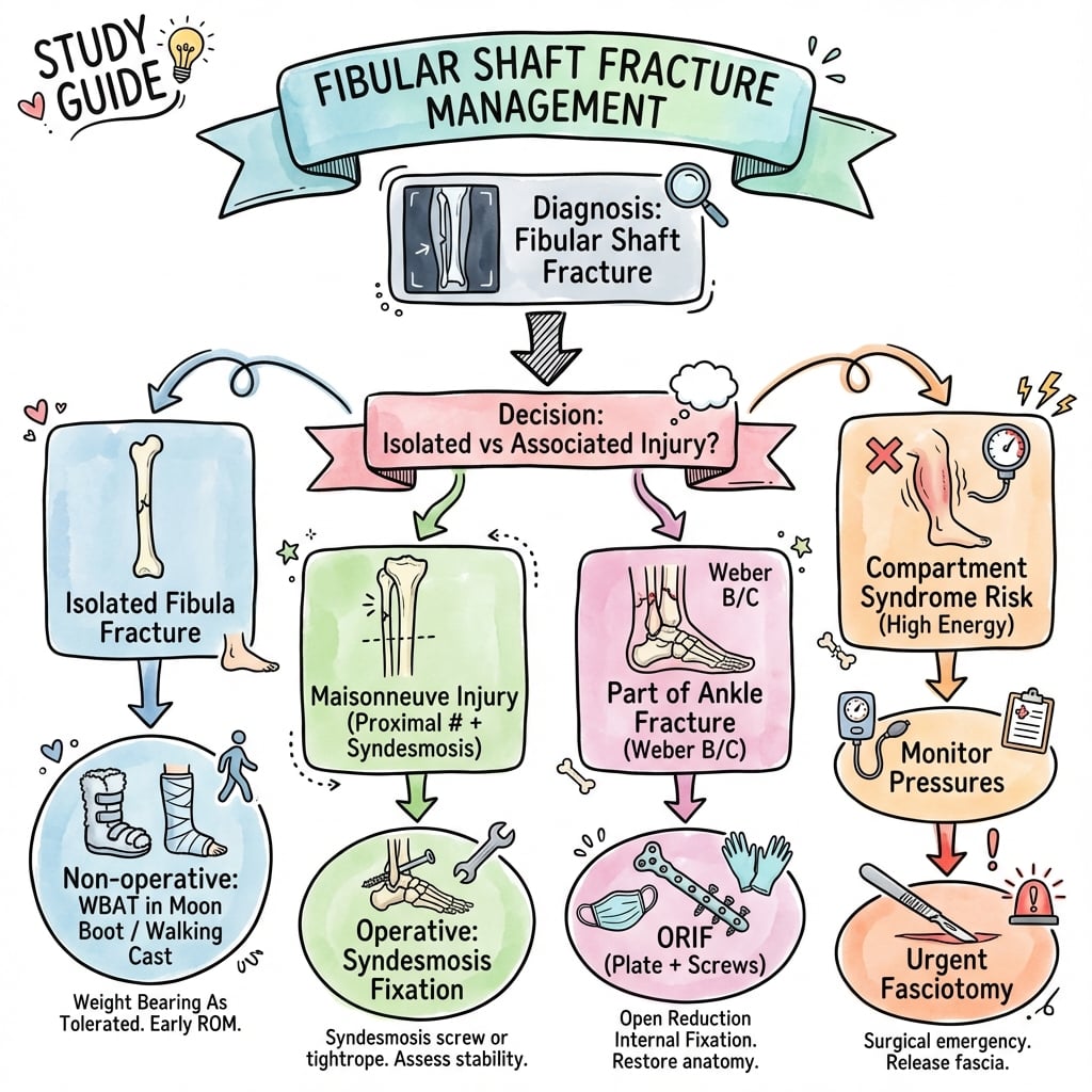fibular shaft fractures management algorithm