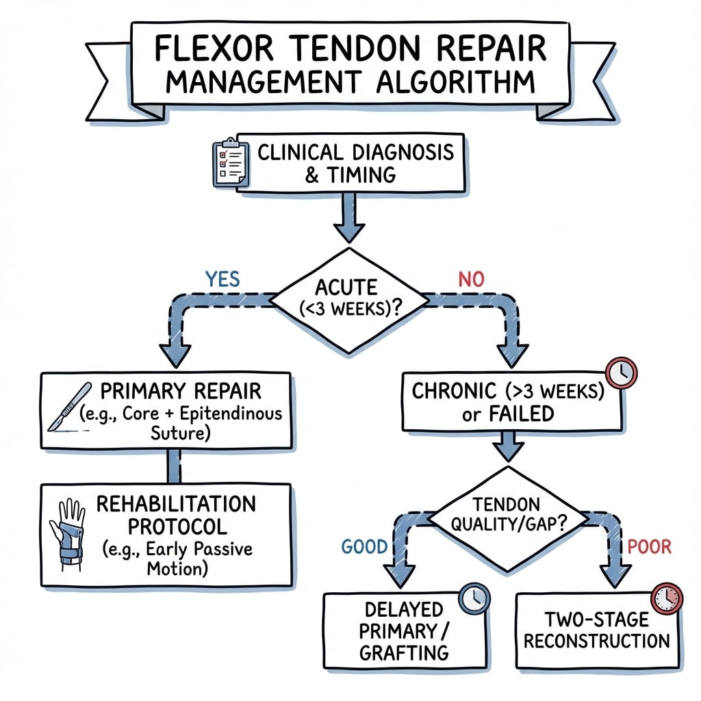 Management algorithm for Flexor Tendon Repair Techniques