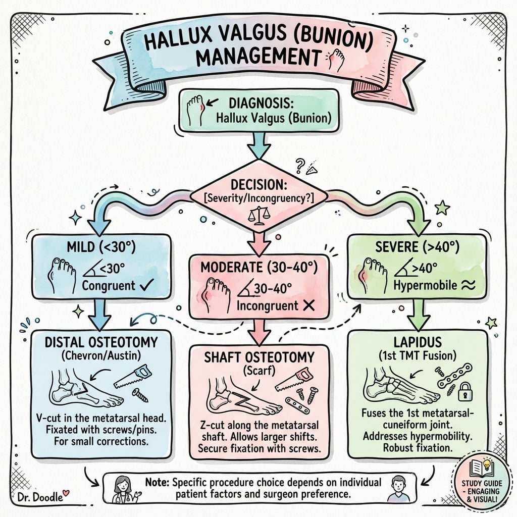 Hallux Valgus Management Algorithm Flowchart