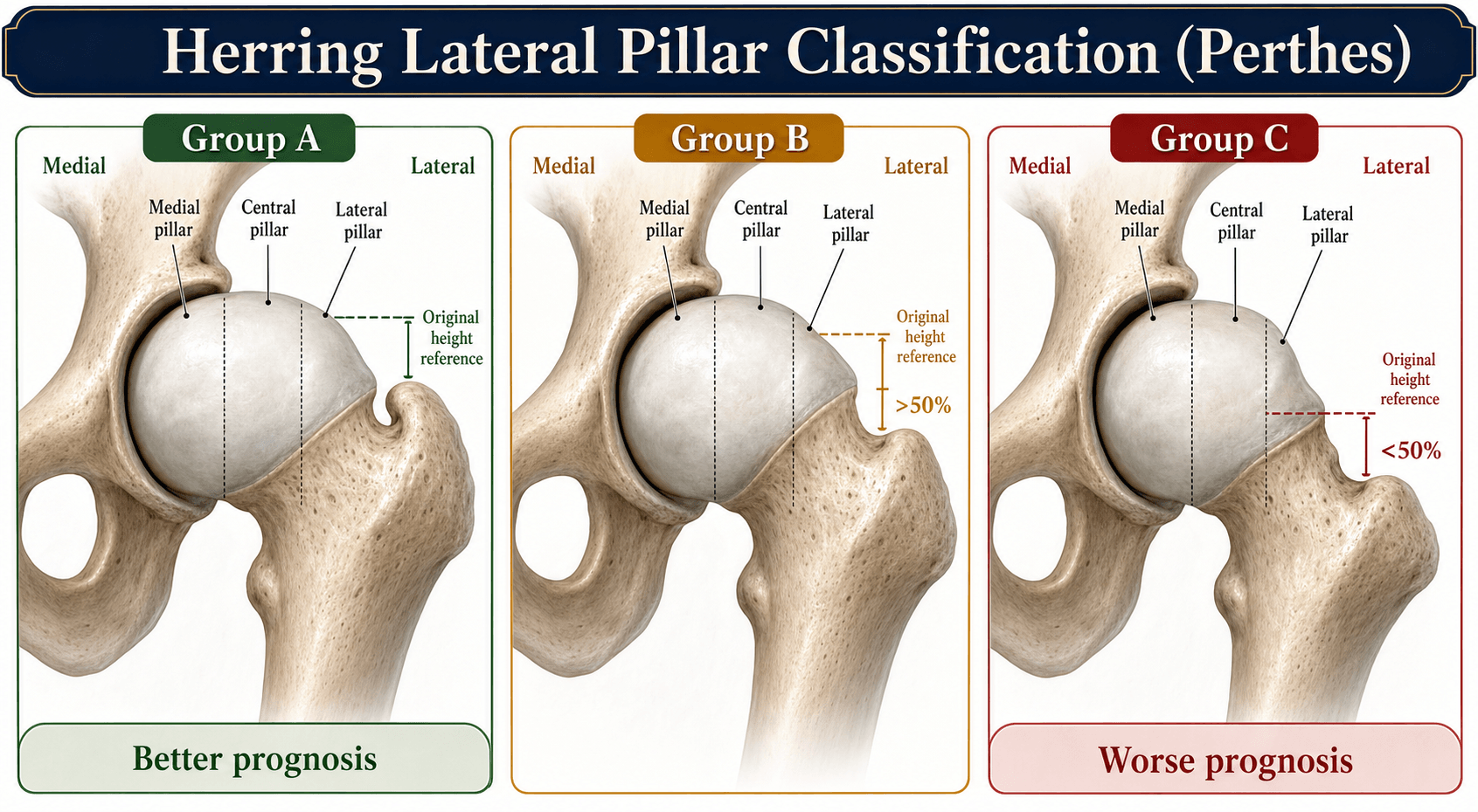 Herring lateral pillar classification of Perthes