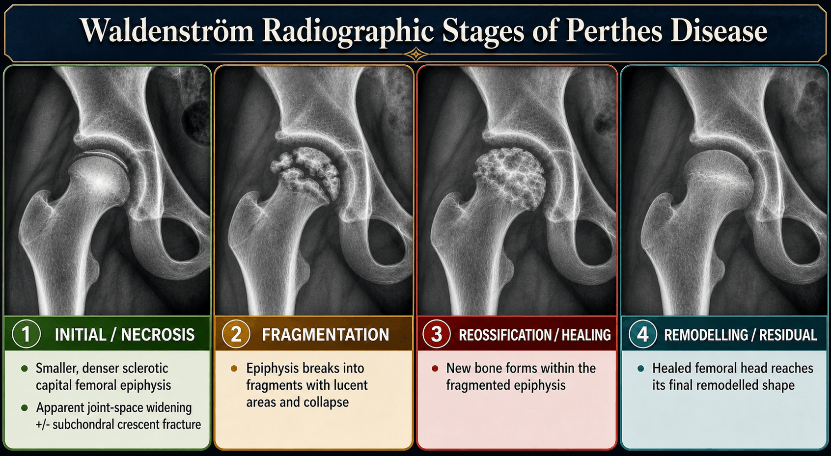 Waldenstrom radiographic stages of Perthes disease