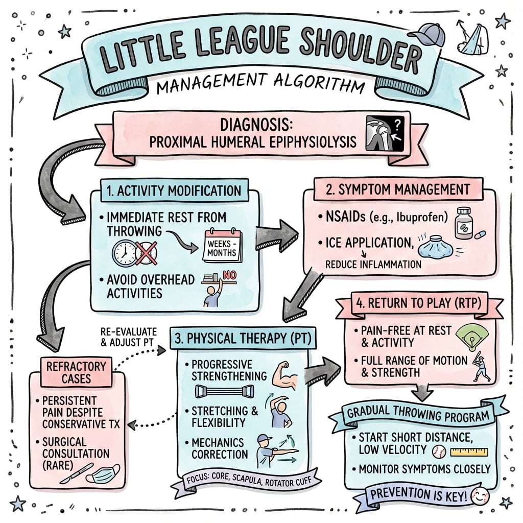 Management algorithm for little league shoulder.