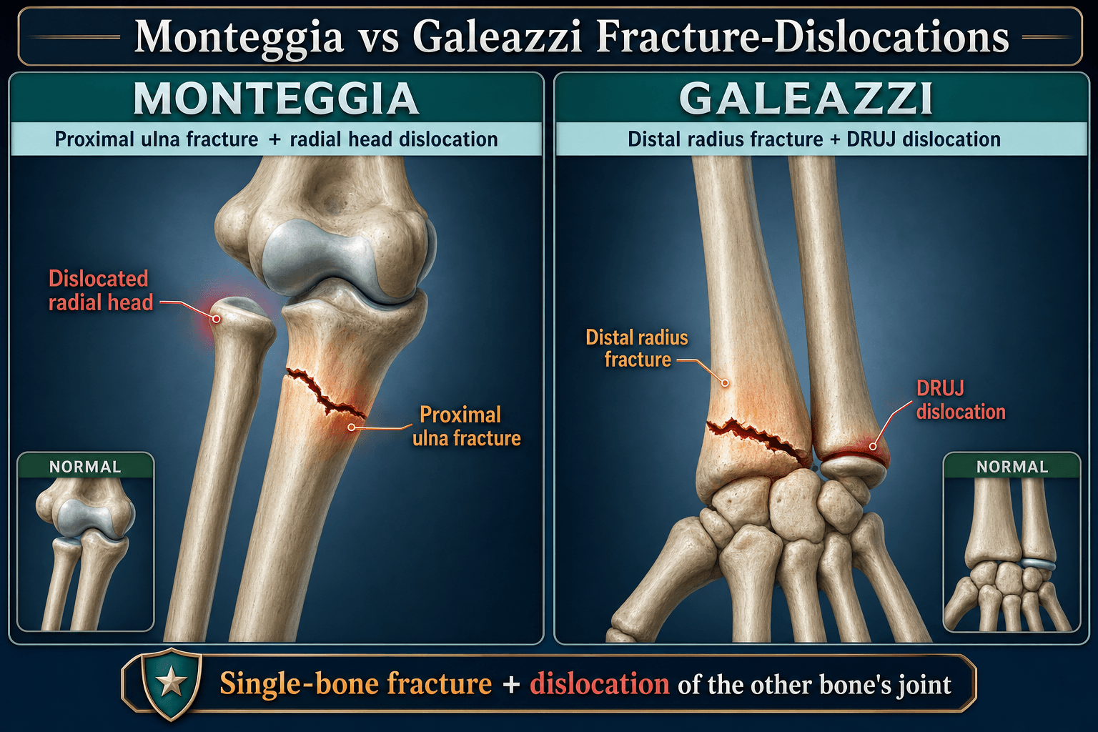 Monteggia vs Galeazzi fracture-dislocations