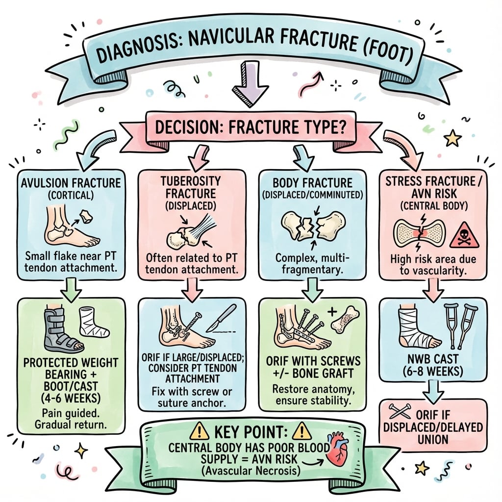 navicular fractures management algorithm