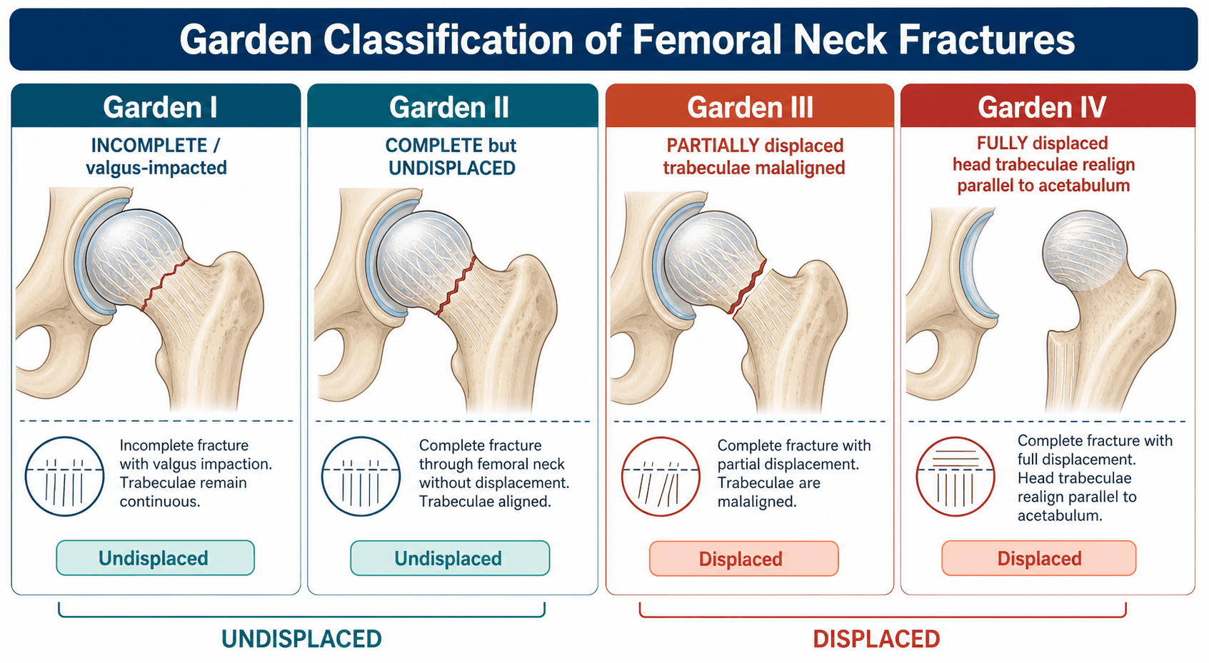 Garden classification of femoral neck fractures