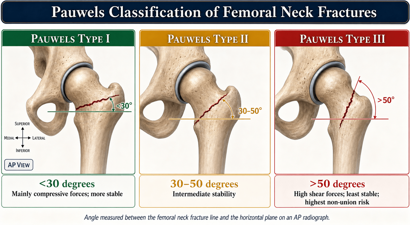 Pauwels classification of femoral neck fractures