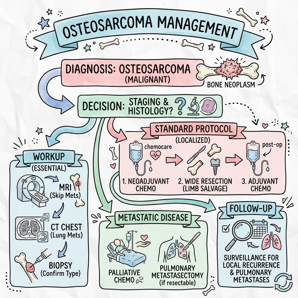 Osteosarcoma treatment algorithm flowchart
