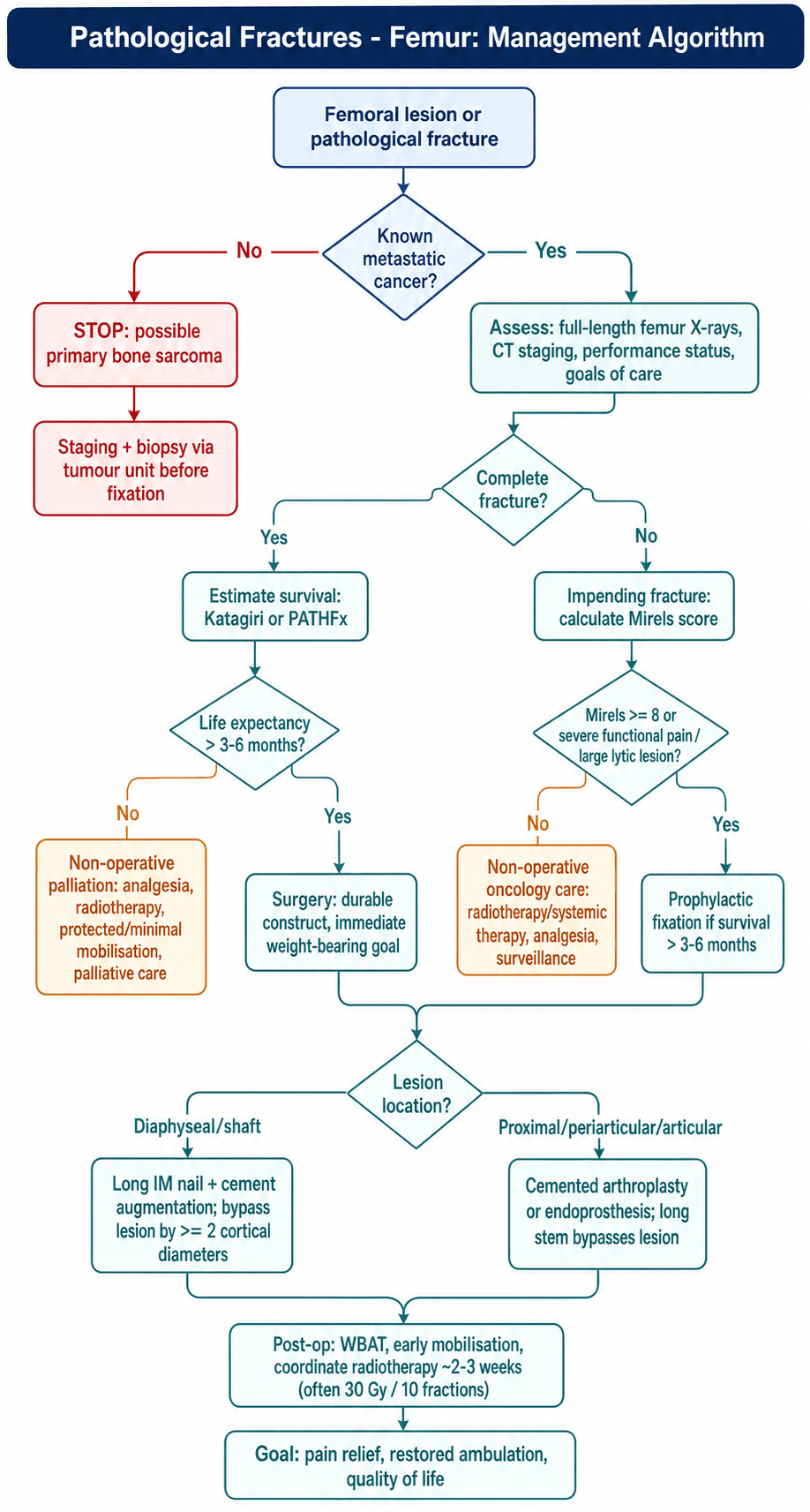 pathological fractures femur management algorithm