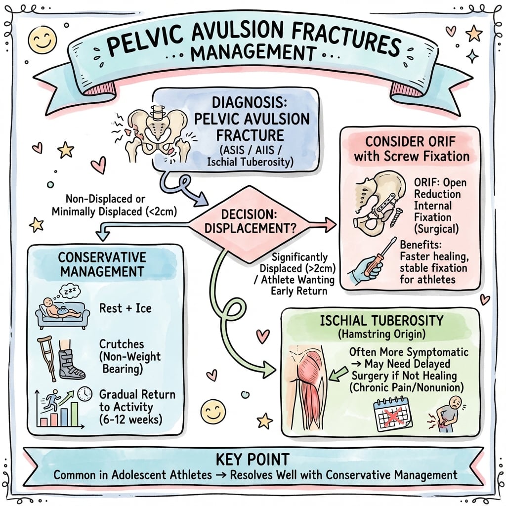 pelvic avulsion fractures management algorithm