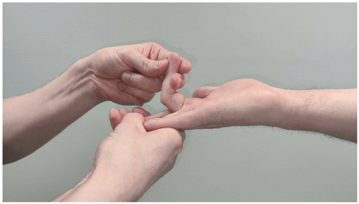 Resisted middle-finger FDS test for proximal median nerve compression