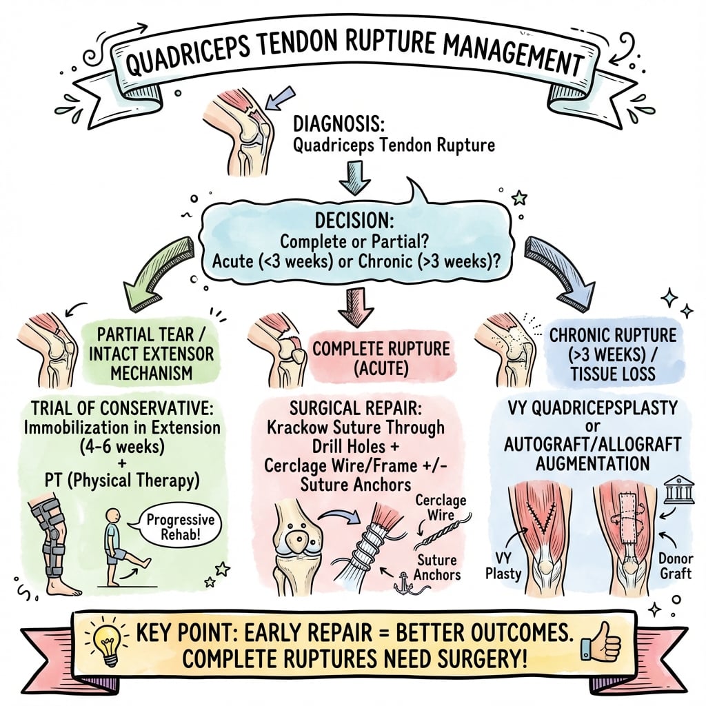 Management algorithm for Quadriceps Tendon Rupture