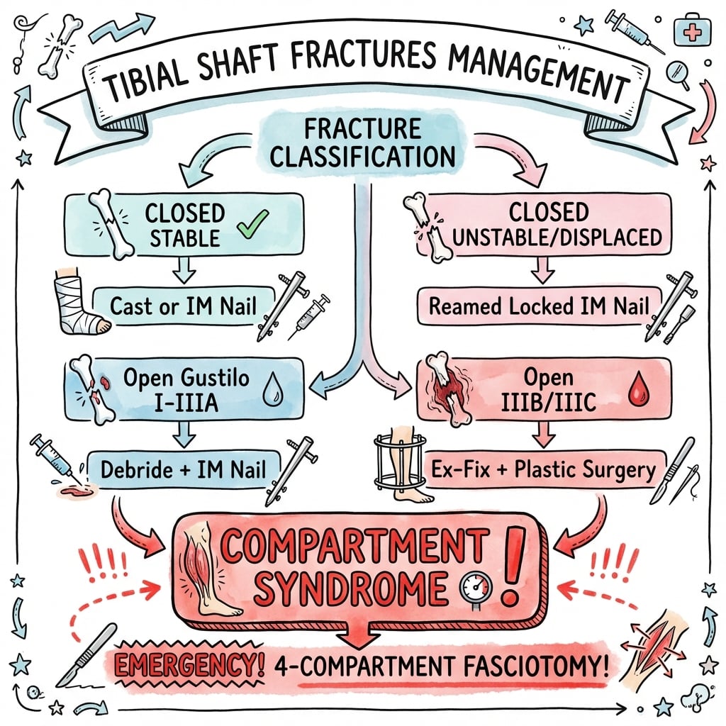 Tibial Shaft Fracture Management Algorithm