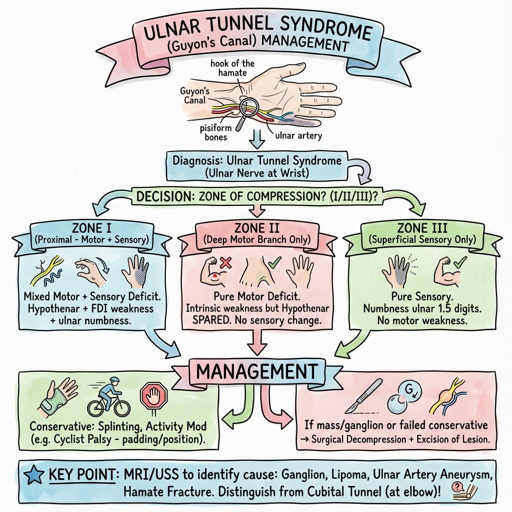ulnar tunnel syndrome guyons canal management algorithm
