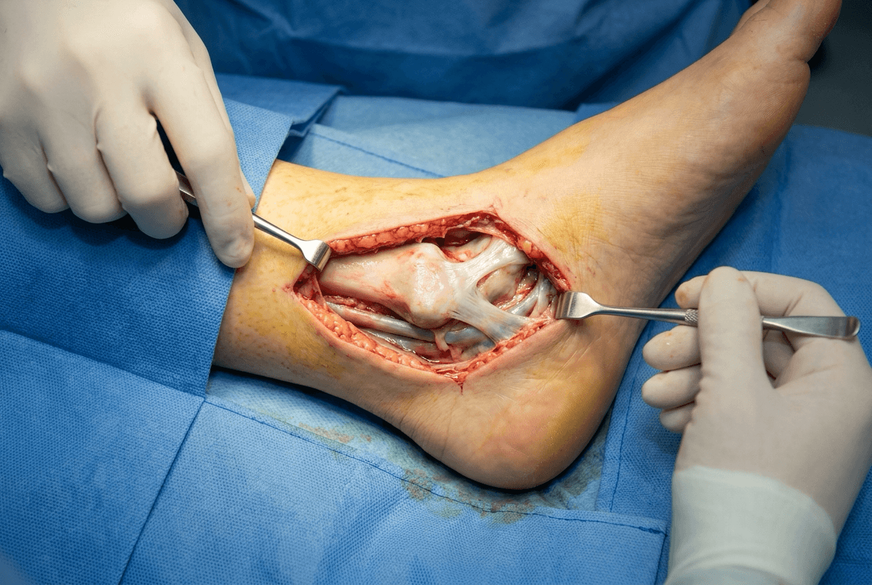 Medial approach to ankle