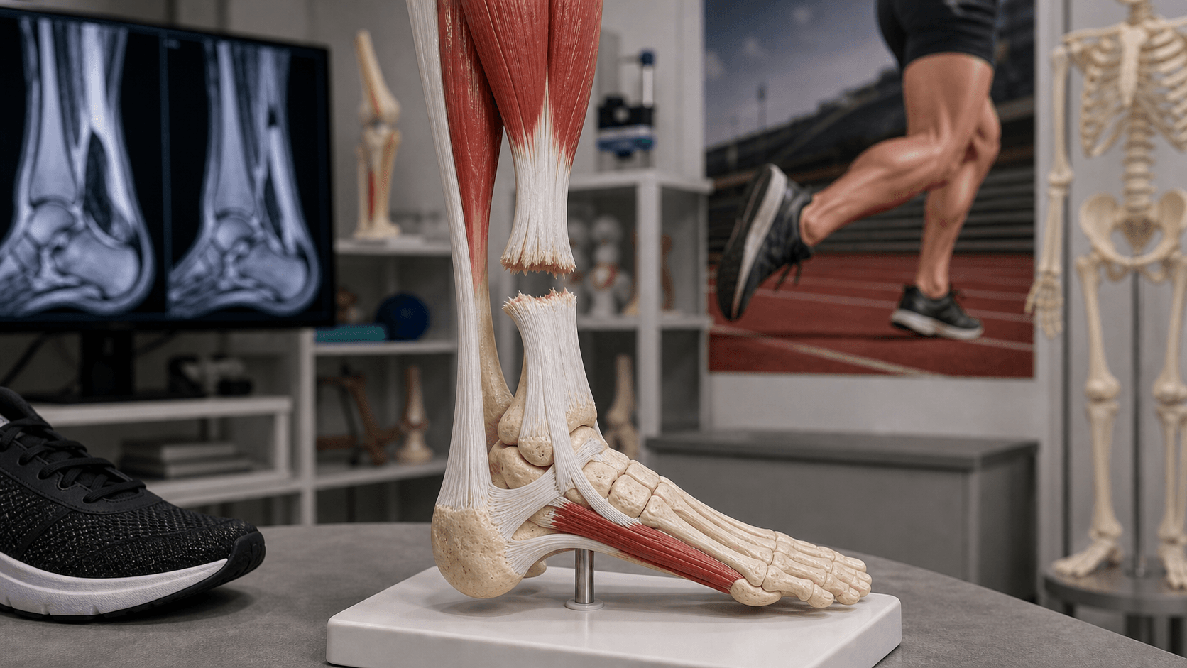 Achilles tendon rupture visual summary for Pathophysiology and Injury Mechanism