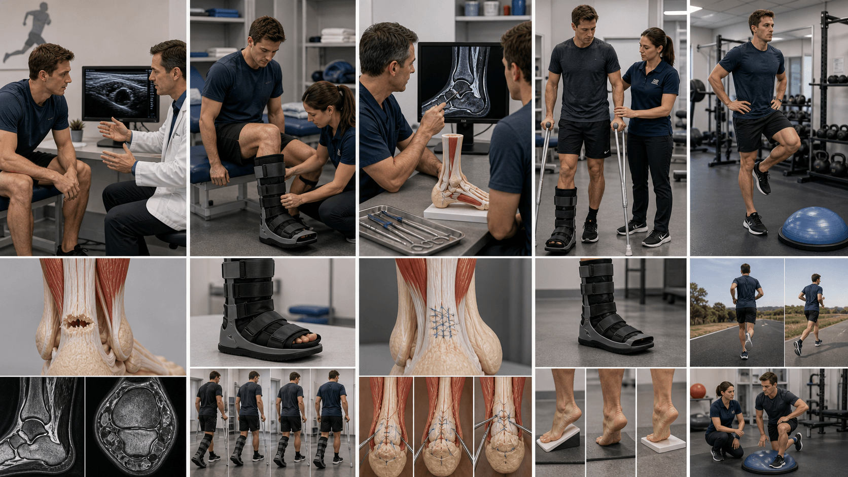 Achilles tendon rupture visual summary for Management Algorithm