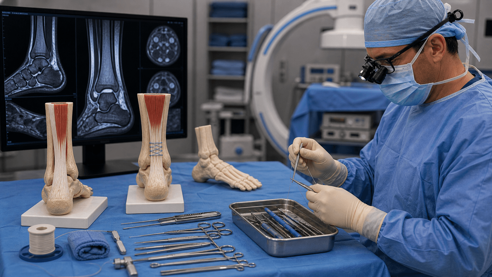 Achilles tendon rupture visual summary for Surgical Technique