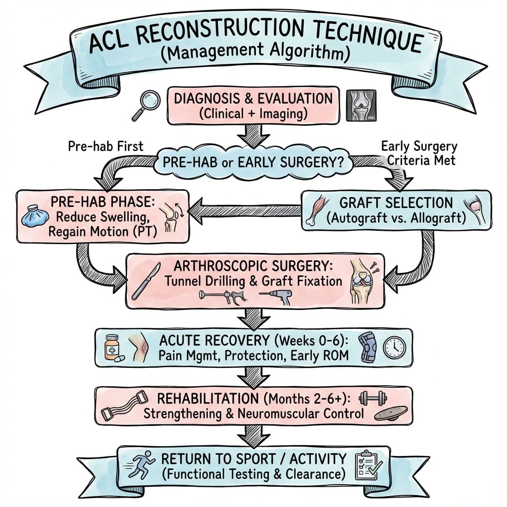 Management algorithm for ACL reconstruction