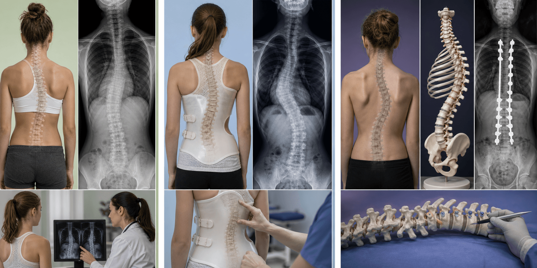 Visual pathway for AIS observation, bracing, and surgical planning
