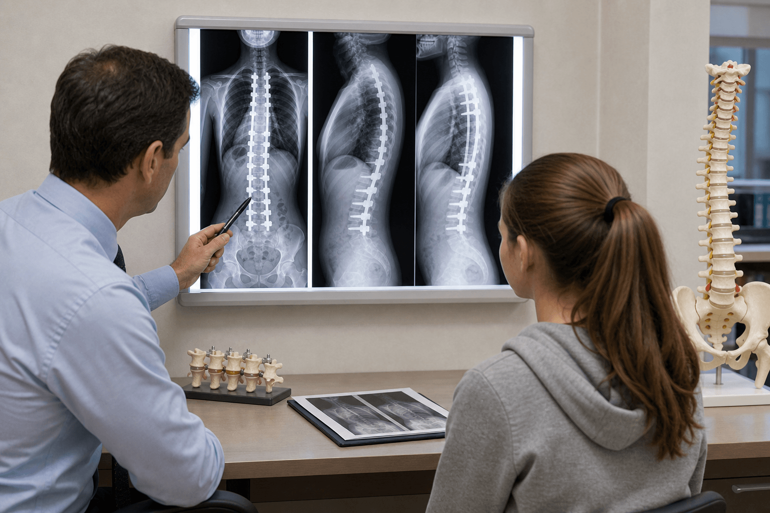 Post-fusion radiograph review in clinic for AIS complication surveillance
