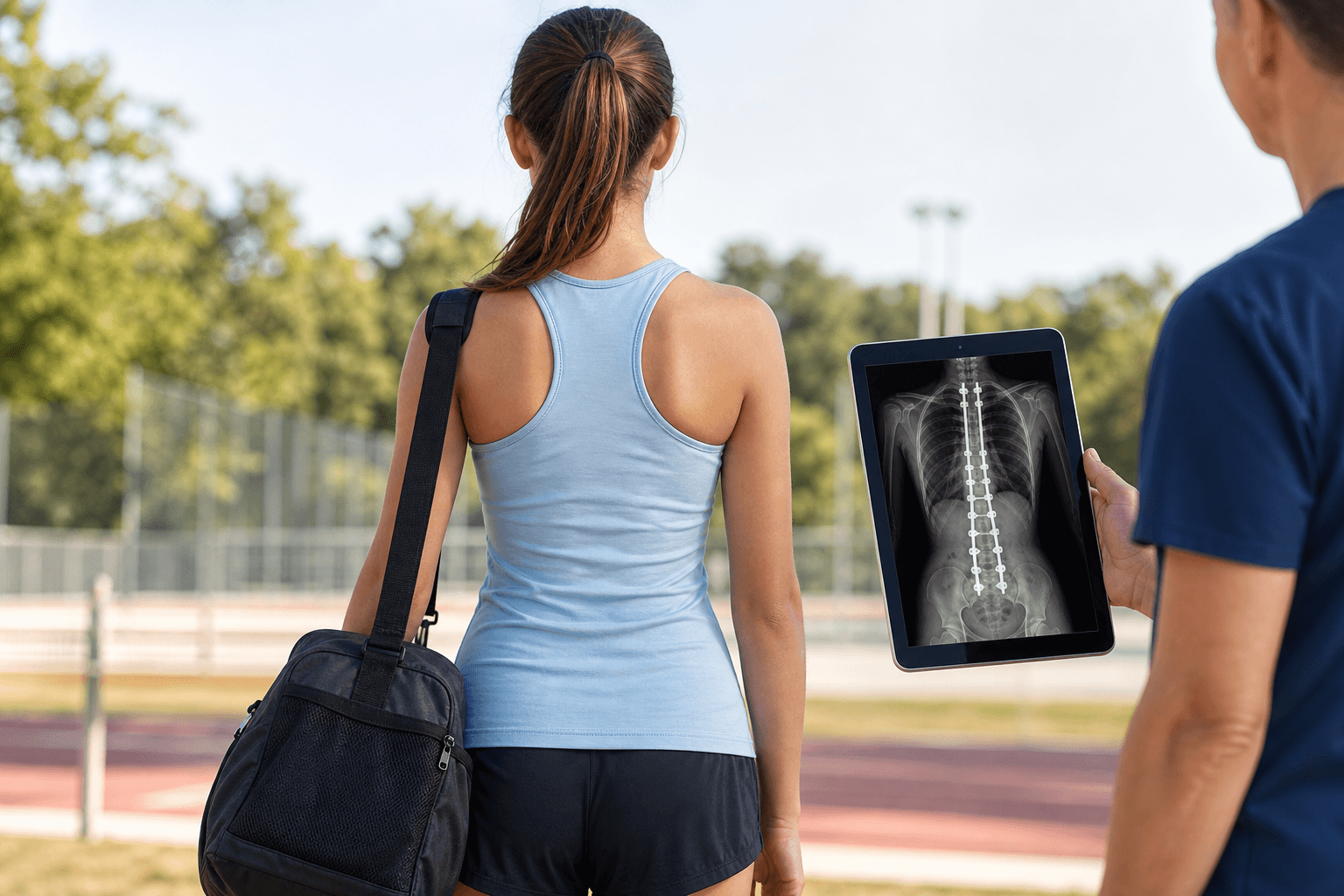 Balanced adolescent posture and follow-up radiograph review after scoliosis treatment
