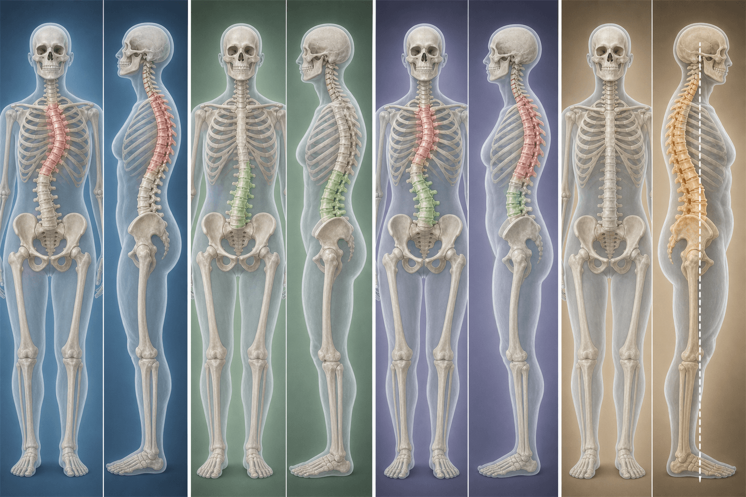 Adult spinal deformity coronal and sagittal curve-pattern silhouettes