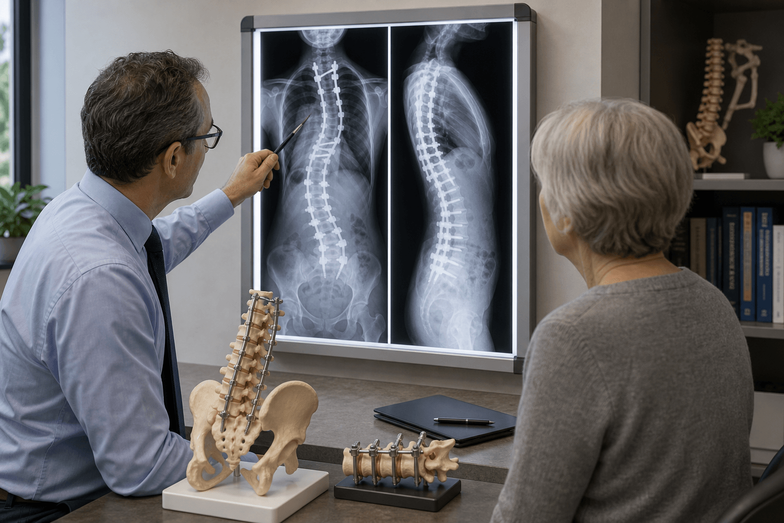 Long-segment fusion radiograph review for adult spinal deformity complication surveillance