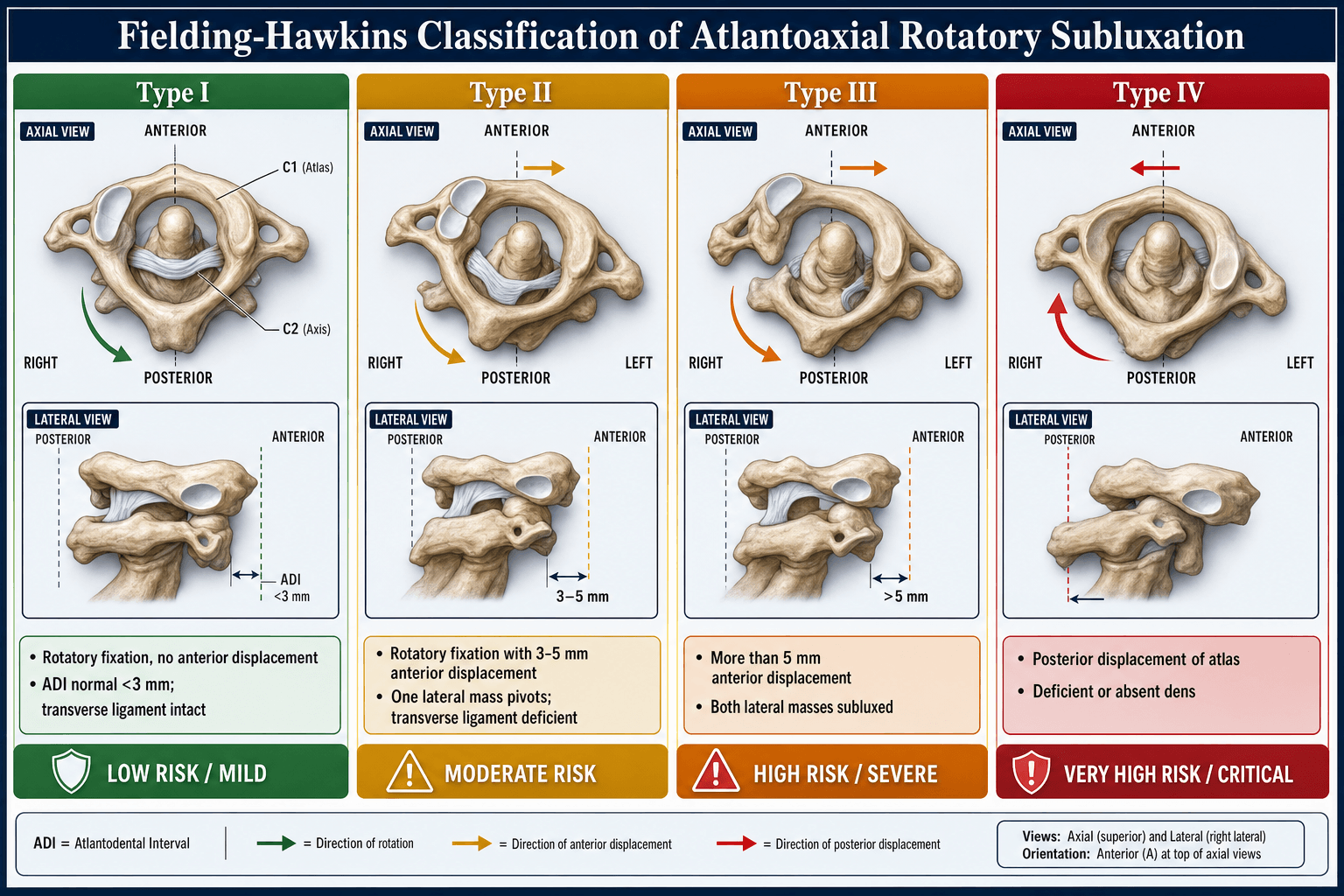 Fielding-Hawkins classification of atlantoaxial rotatory subluxation