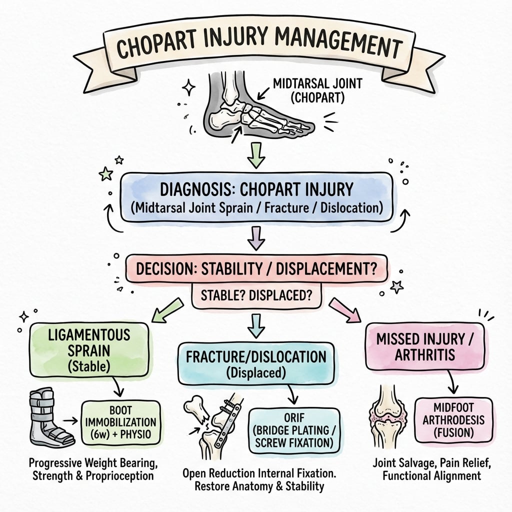 chopart injuries management algorithm