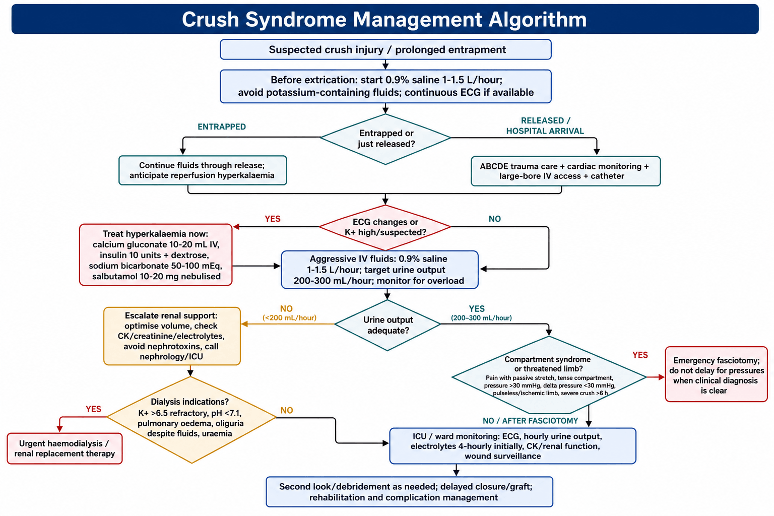 Crush Syndrome Management Algorithm