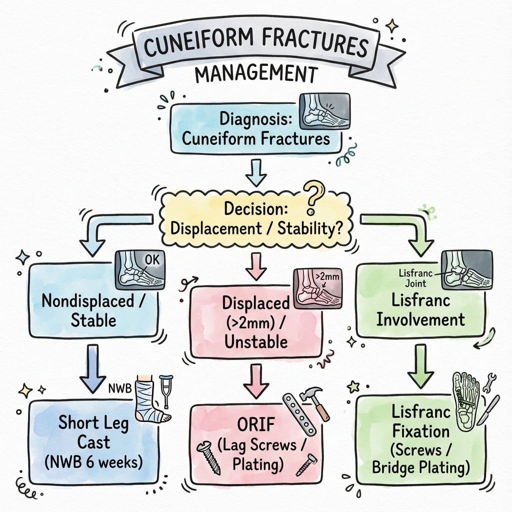 cuneiform fractures management algorithm