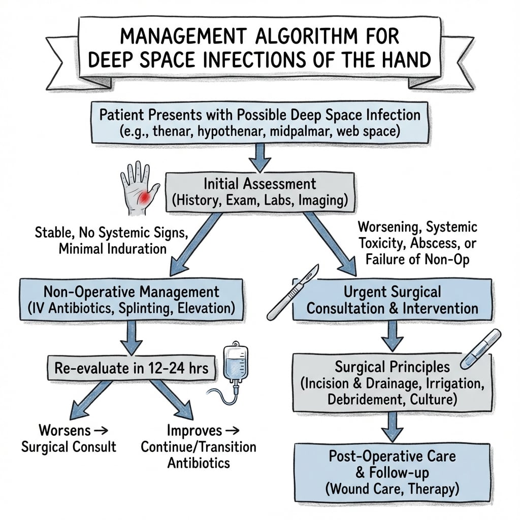 Management algorithm for Deep Space Infections Hand