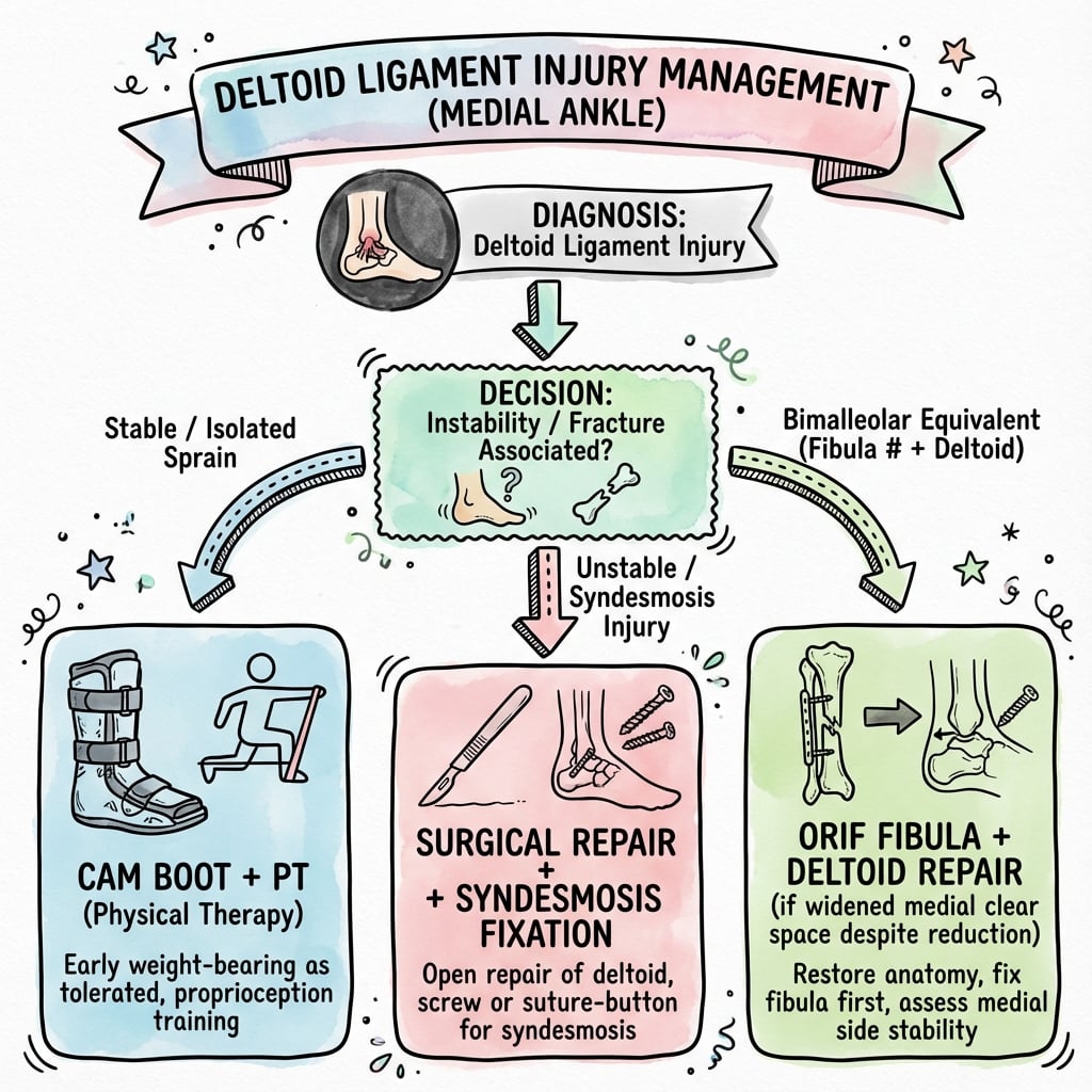 Deltoid Ligament Injuries Management Algorithm