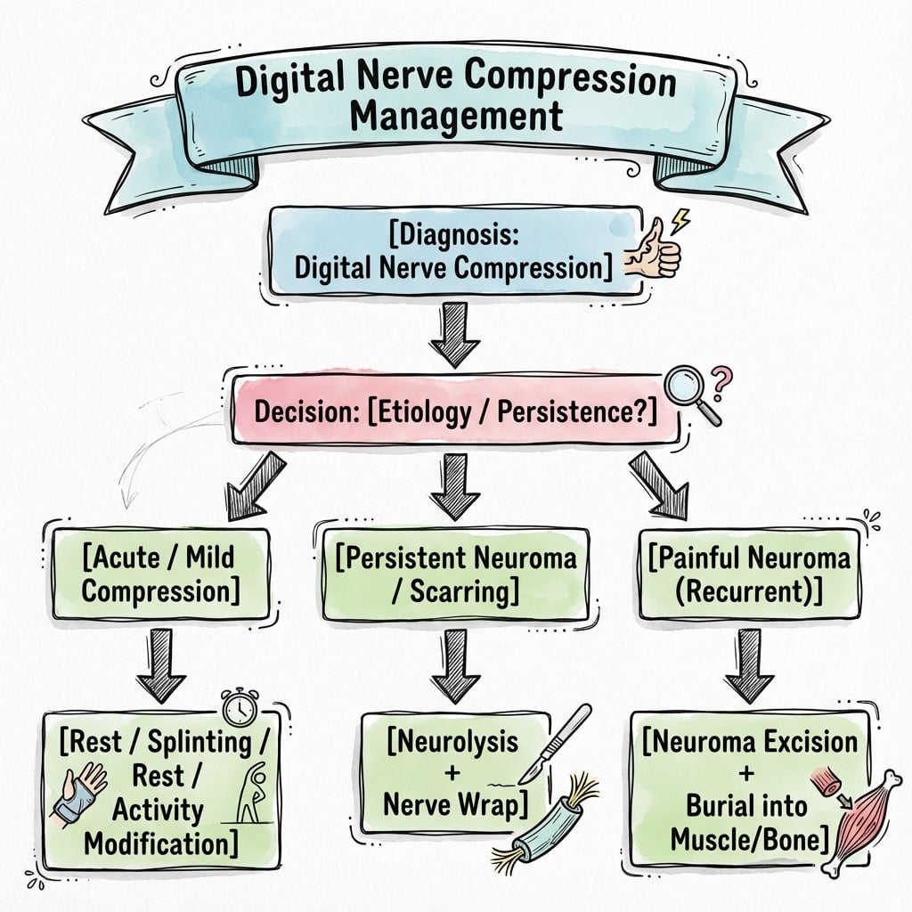 digital nerve compression management algorithm
