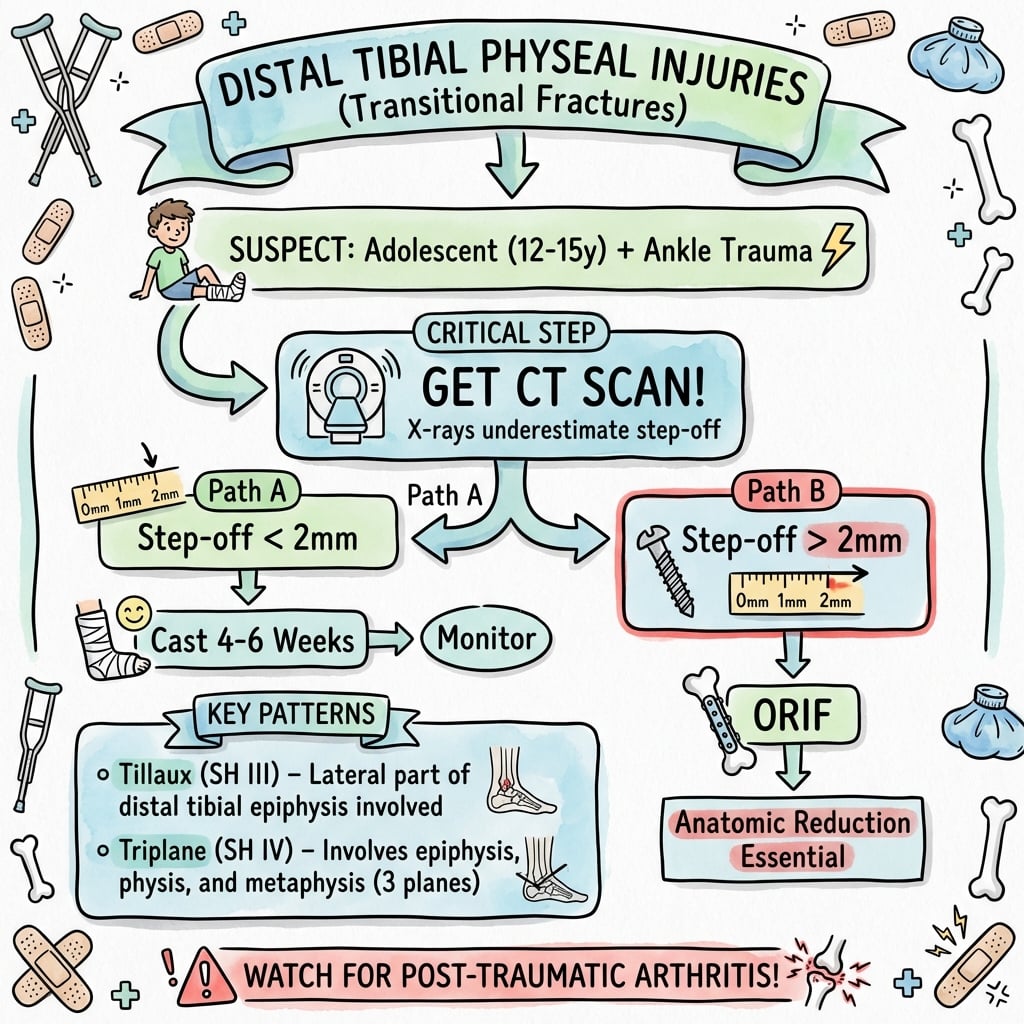 Distal Tibial Physeal Injury Management Algorithm
