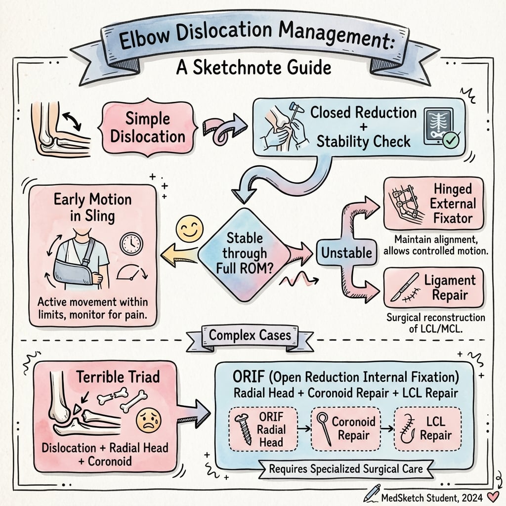 Simple vs Complex Elbow Dislocation Management Algorithm