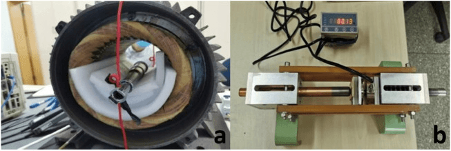Expandable endoprosthesis positioned in an external electromagnetic drive unit beside an extension-force testing device