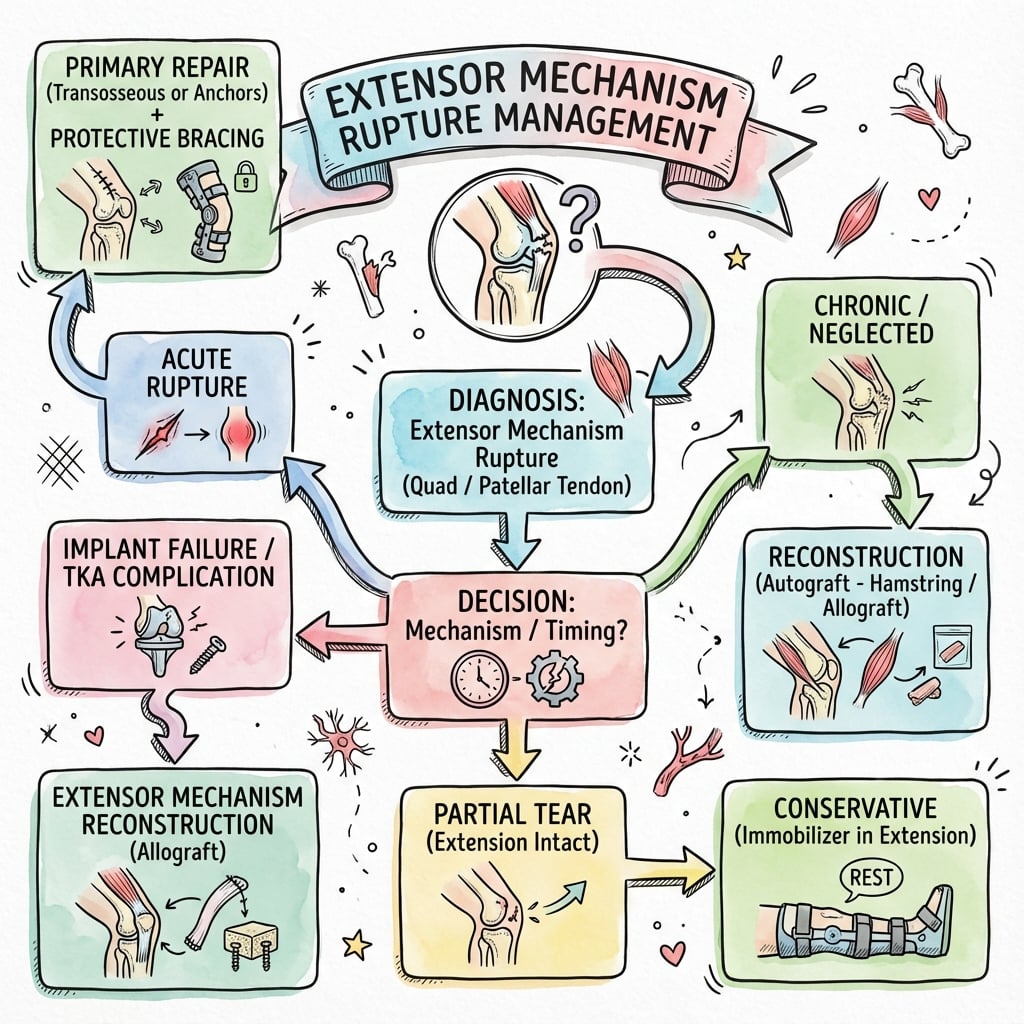 extensor mechanism ruptures management algorithm