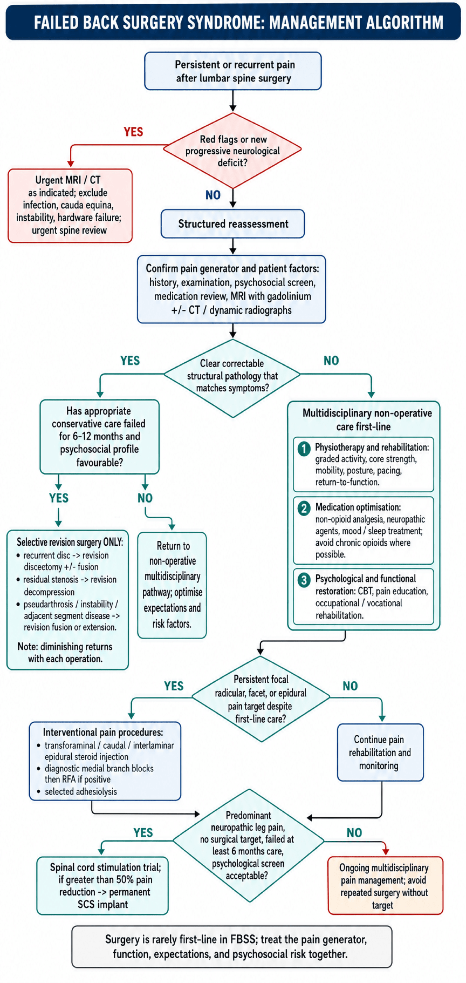 failed back surgery syndrome management algorithm