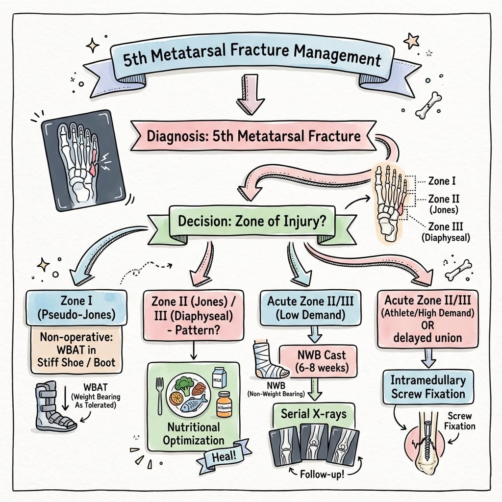 fifth metatarsal stress fractures management algorithm