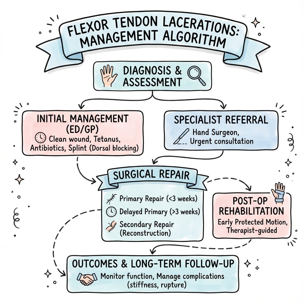 Management algorithm for Flexor Tendon Lacerations